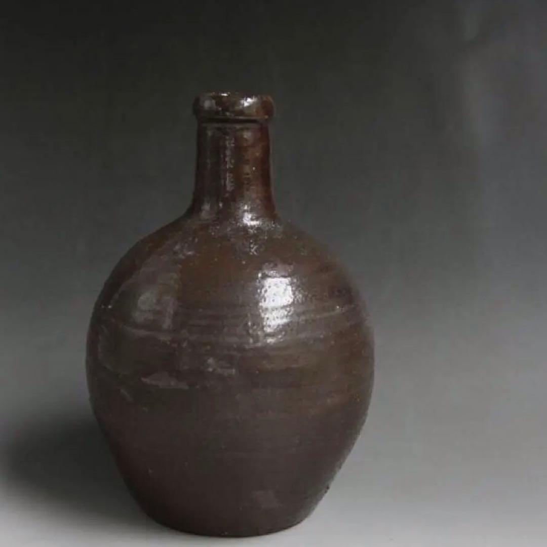 素朴な酒徳利　花入れ　江戸時代　古常滑焼