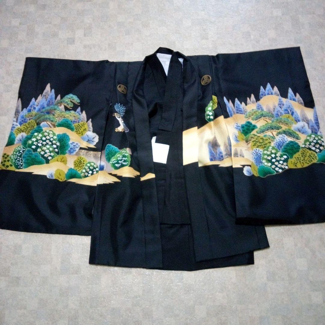 極美品【七五三5歳用】ワンタッチ袴付き羽織袴セット