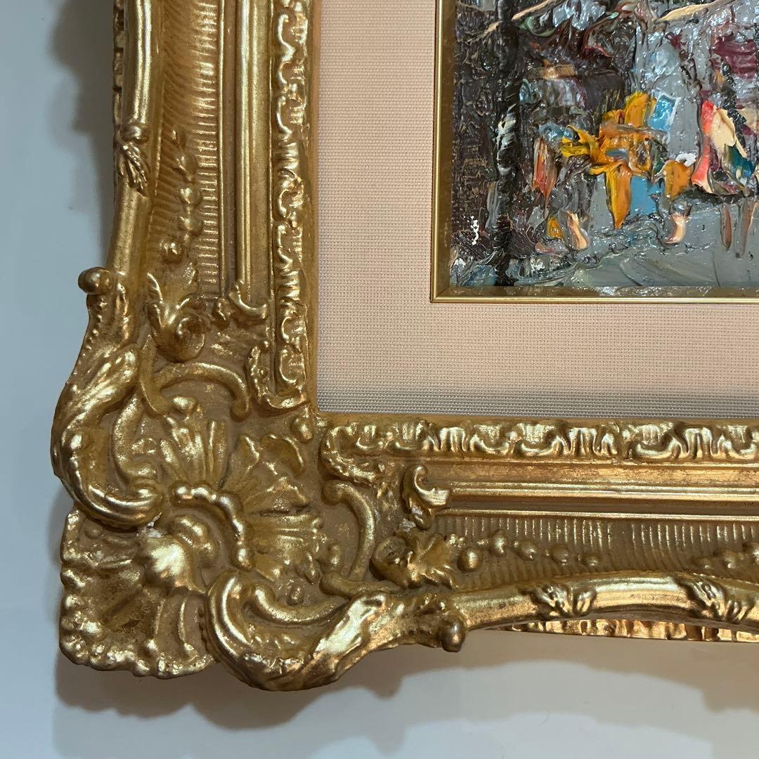 絵画・額縁・油絵・渡部ひでき・パリの街角・洋画・色紙・美術品・インテリア・雑貨