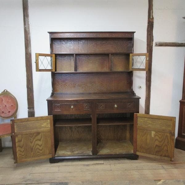 イギリス アンティーク 家具 ドレッサー カップボード キャビネット 6082e