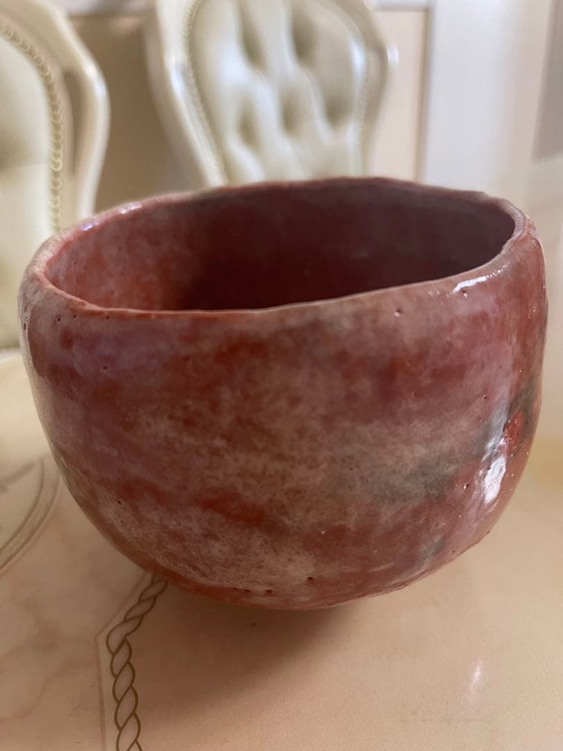 鶴巻宗富　赤楽茶碗