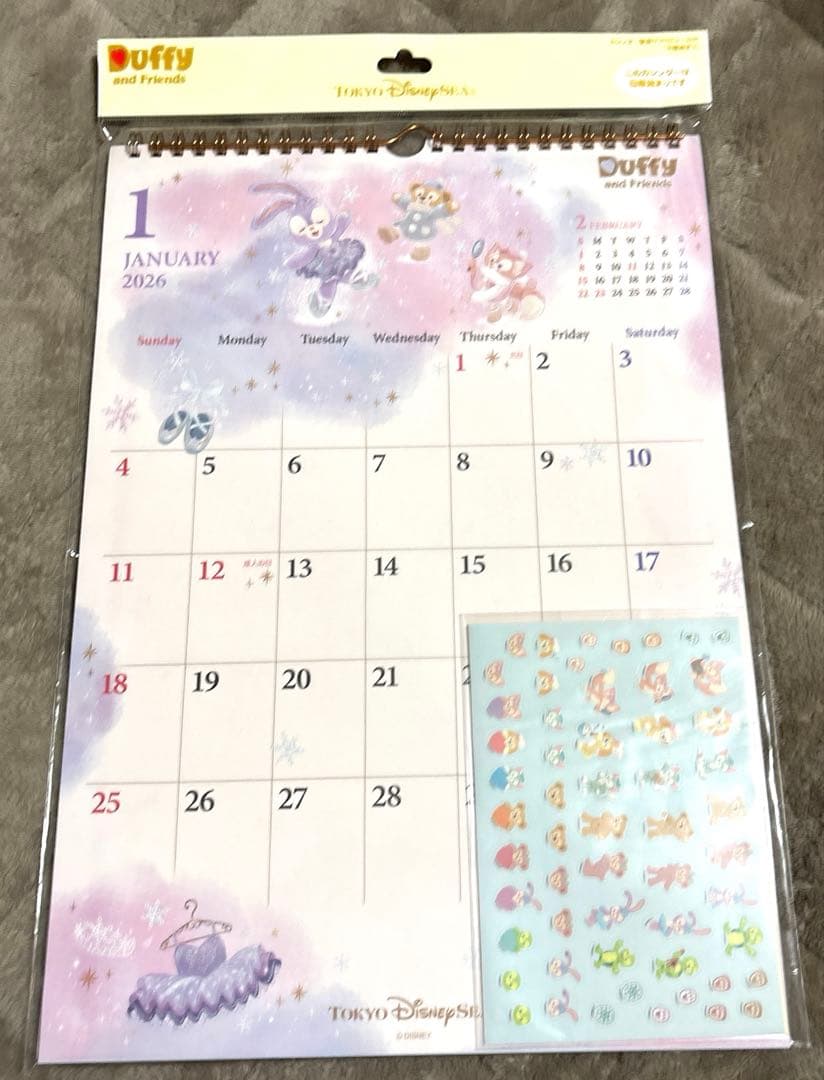 ディズニーシー　ダッフィー カレンダー2026年　匿名配送　2025年付属付