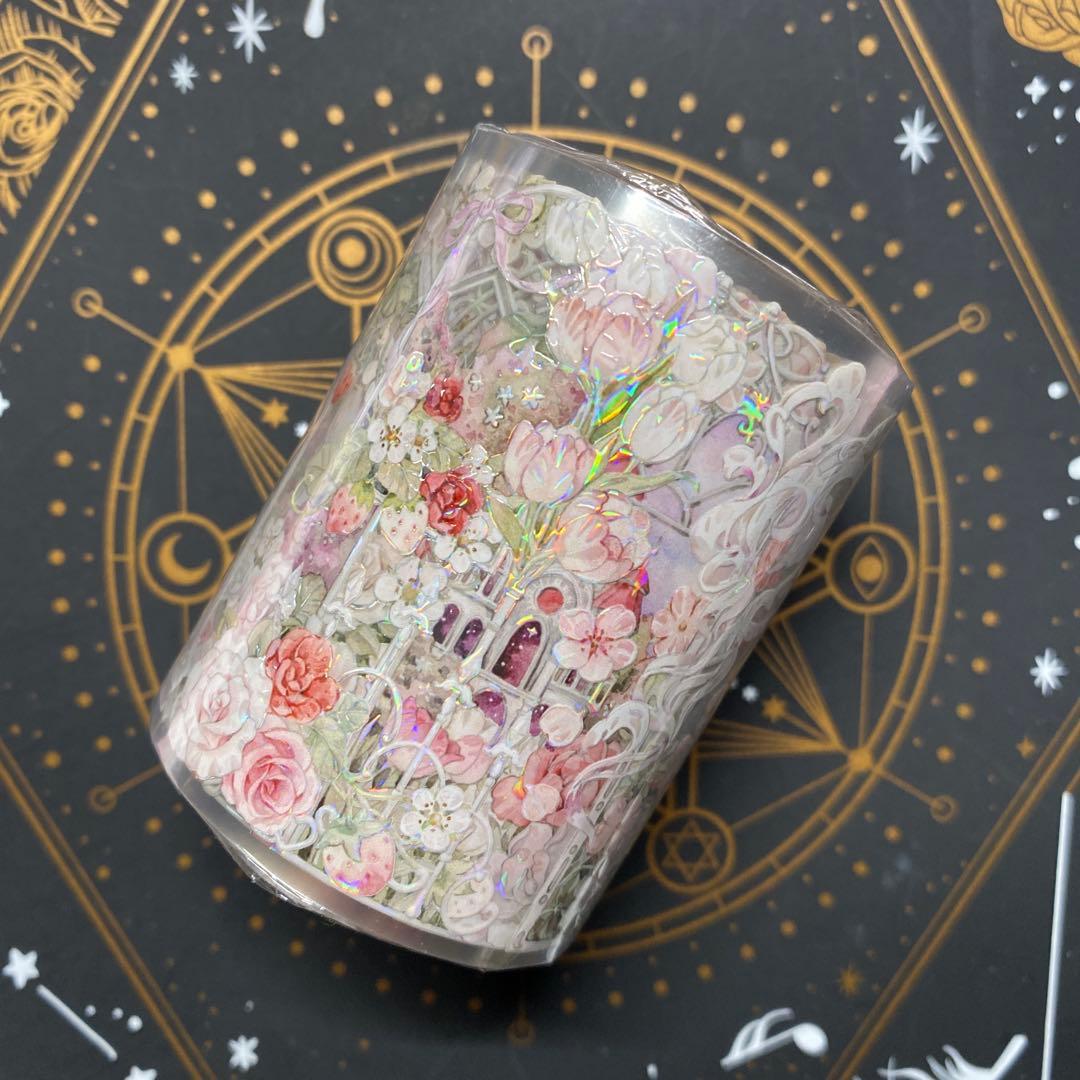 【O】海外　10m巻　貝殻光マスキングテープ　お花系/人物系/装飾系