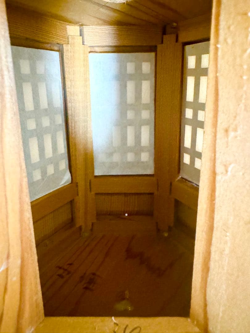 伝統工芸士 小南吉彦 作 春日杉 六角釣燈籠 吊行灯 高34cm