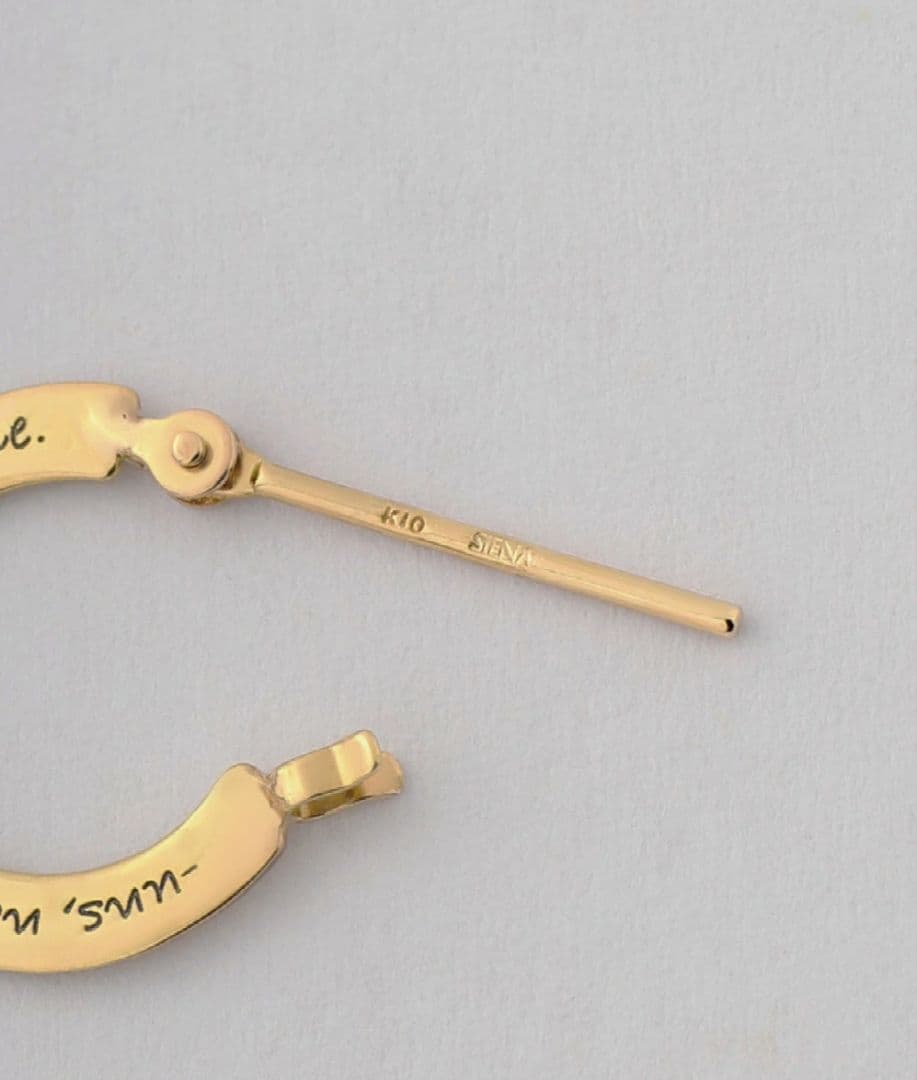 新品　letter・プレートフープピアス　シエナロゼ　k10　ピアス