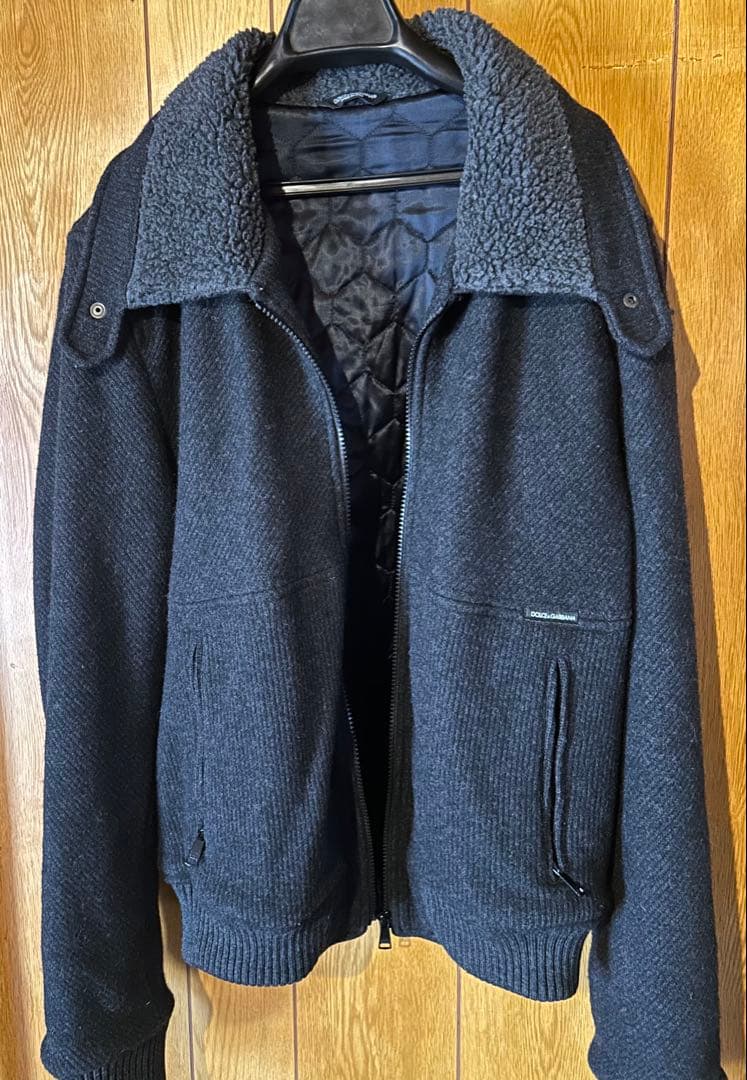 DOLCE & GABBANA ボアジャケット チャコールグレー