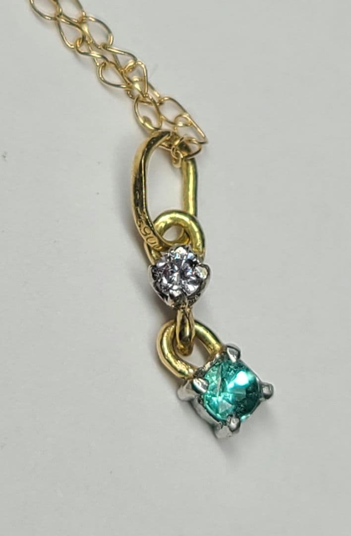 高品質★バターリャパライバトルマリン&ピンクダイヤモンドペンダントPt18金★