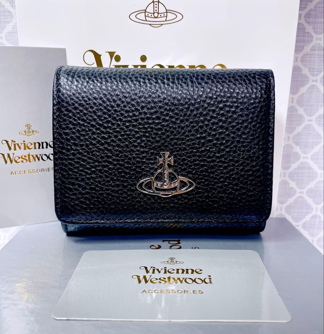 【最新✨️ショッパー付】新品 ヴィヴィアン・ウエストウッド　三折り財布 黒