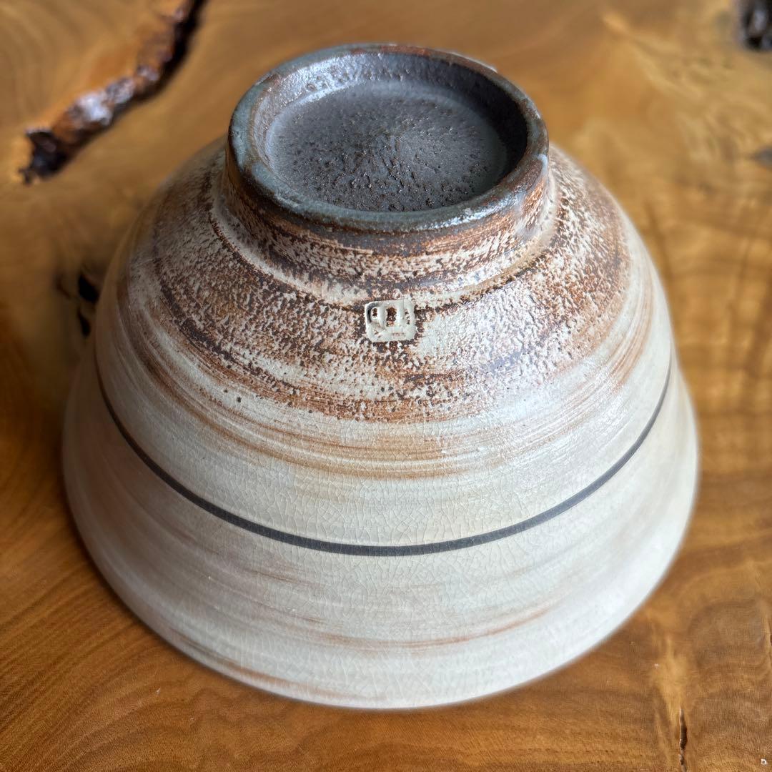 古三島曆手茶碗 西川仁一作 柿花窯 抹茶碗 茶道具 共箱（130t）