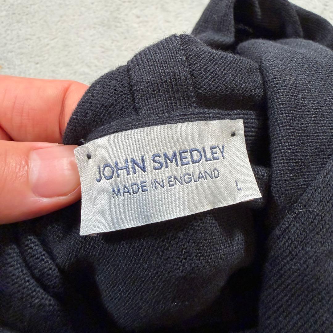 ジョンスメドレー　ニット　パーカー　フーディー　コットン　ブラック　Lサイズ