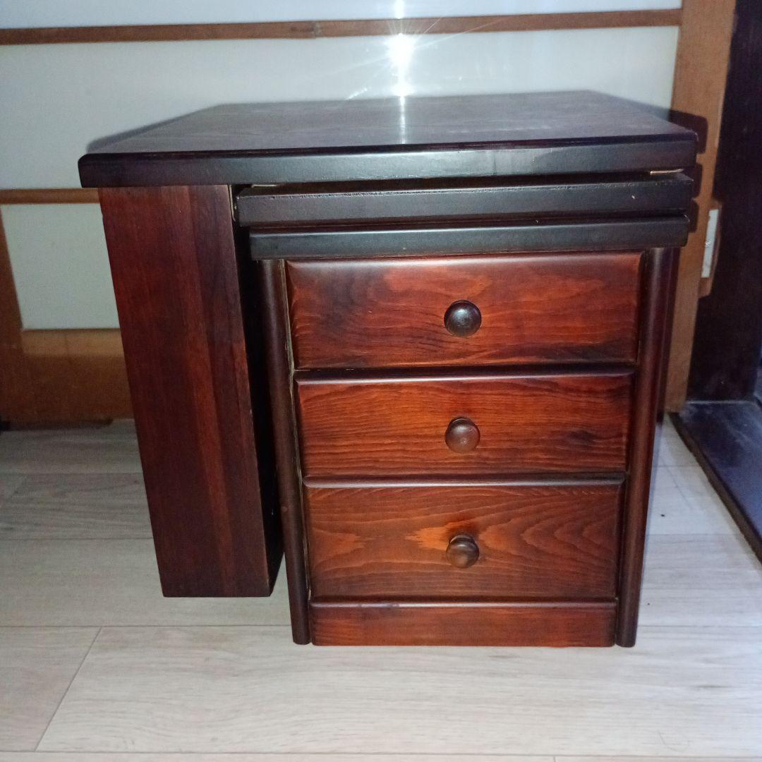 文机 折りたたみ式 三段引き出し