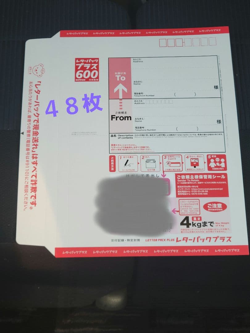 日本郵便 レターパックプラス 48枚
