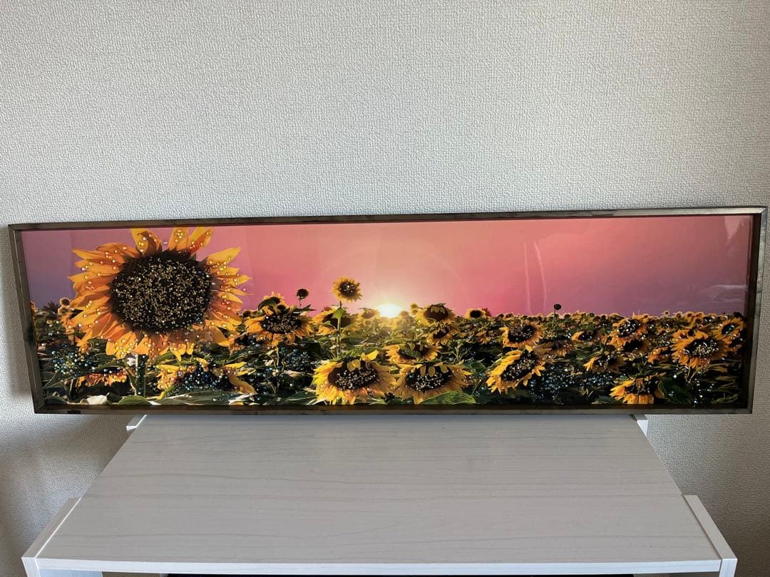 クリスタルアート　ピクチャー　水晶絵　ひまわり