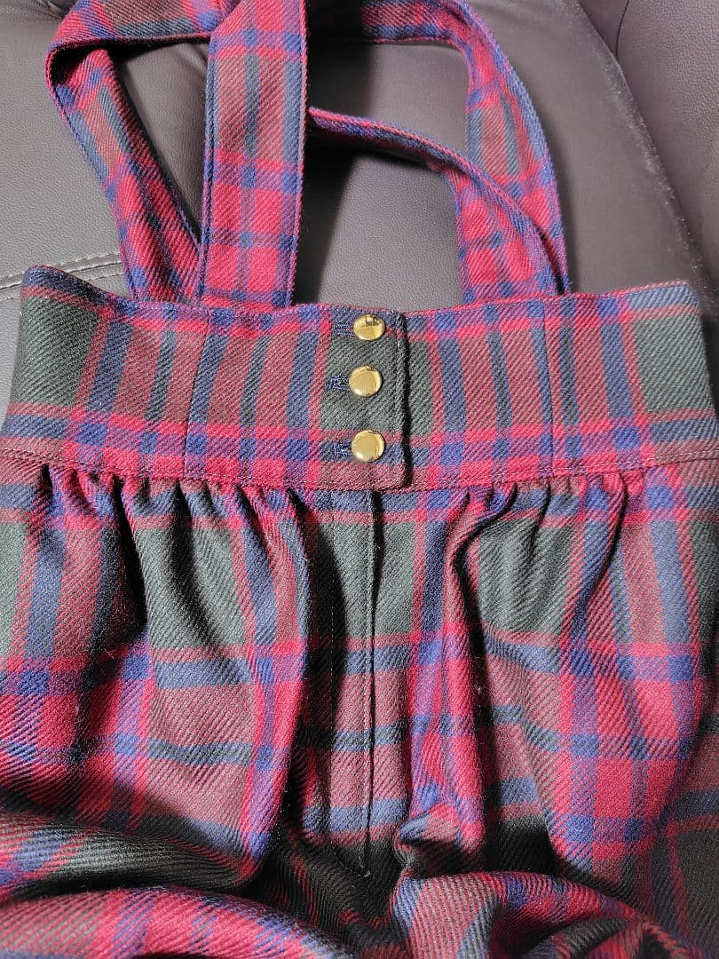 新品VIVID BOUTIQUEロングキュロットサスペンダー付きタータンチェック
