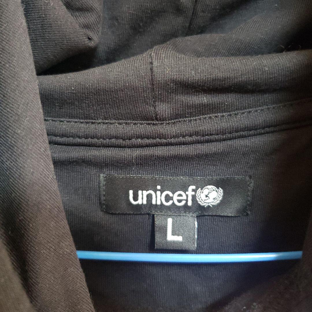 入手困難 UNICEF ブラック パーカー L