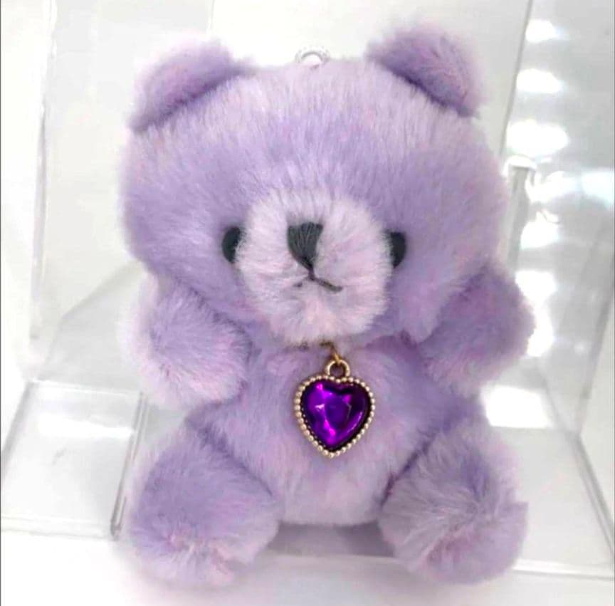 ハッピーバースカラー パステル ベア ハート タグ付き 2月 キーホルダー ⑤