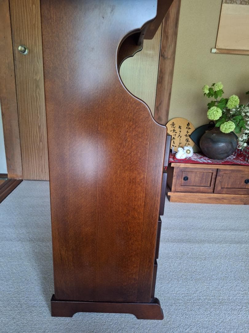 美品!【カリモク家具 】karimoku/コロニアル 電話・FAX台/チェスト