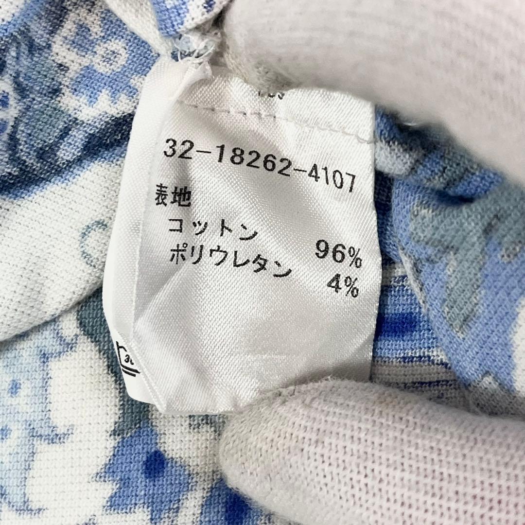 ETRO ペイズリー柄 半袖ポロシャツ ロゴ刺繍 46 大きいサイズ レディース
