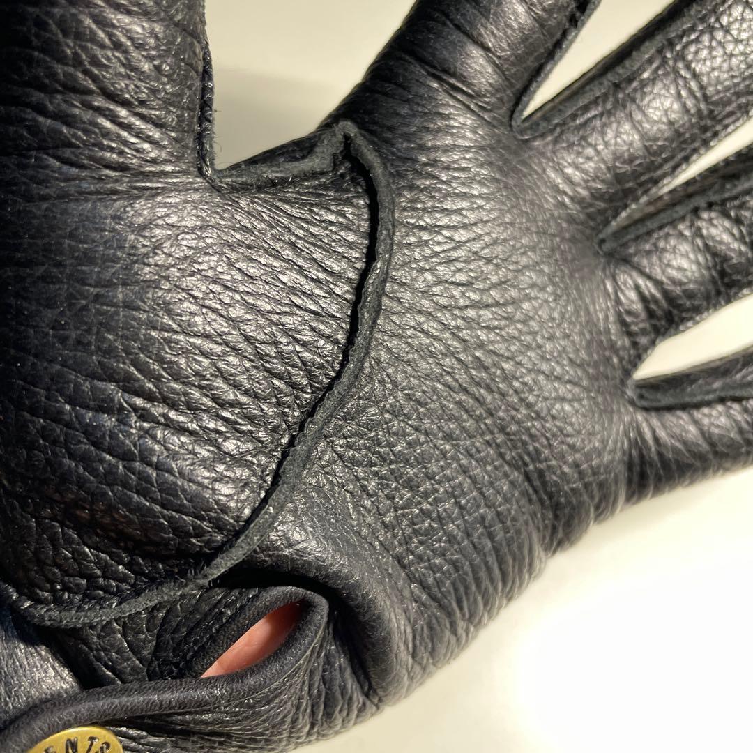 DENTS製 黒色サイズ7 DEERSKIN 鹿1枚革 ライニング交換済