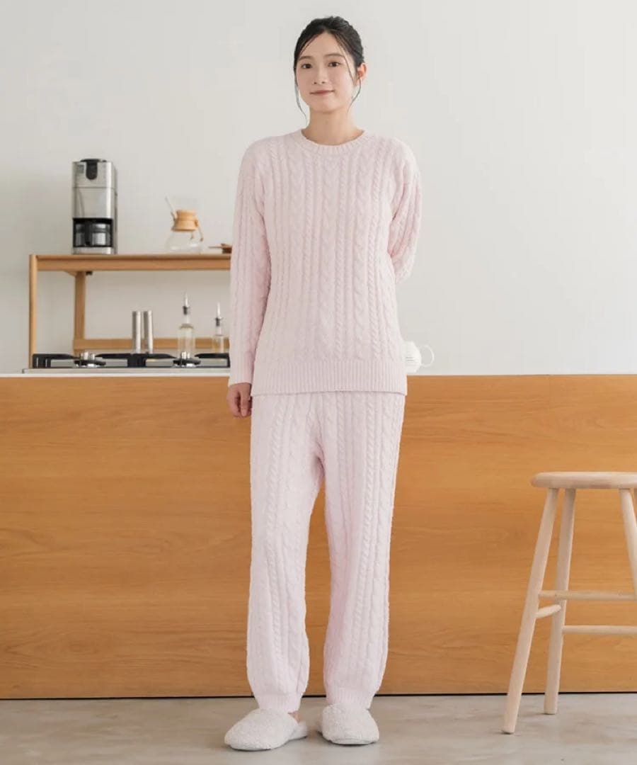 SUKALA HONE リッラックスフィルセラ　ケーブルニットパジャマ ピンク