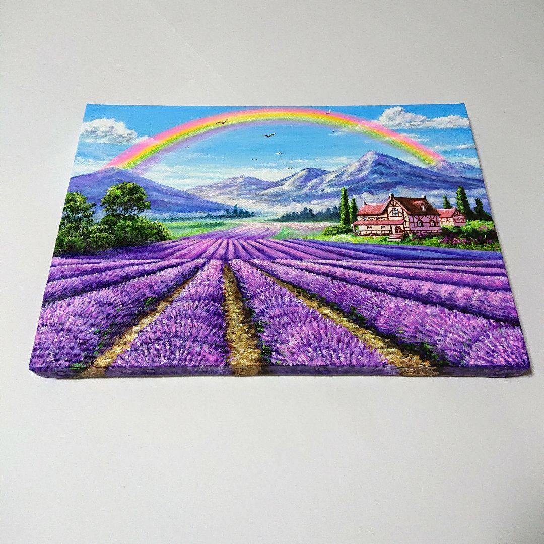 【Lavender garden】アクリル画 F4 風景画 絵画