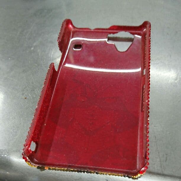 AQUOSケータイカバー。スワロフスキーでつくりました。世界中1個しかない商品