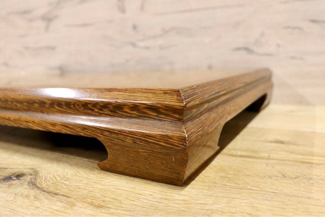 GMIH95B○鉄刀木 タガヤサン 花台 飾り台 床の間 和風 木製 唐木 盆