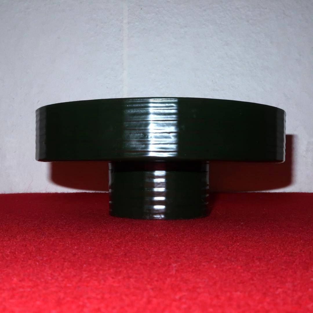 【茶道具】漆専堂作　青漆独楽形菓子器　表千家