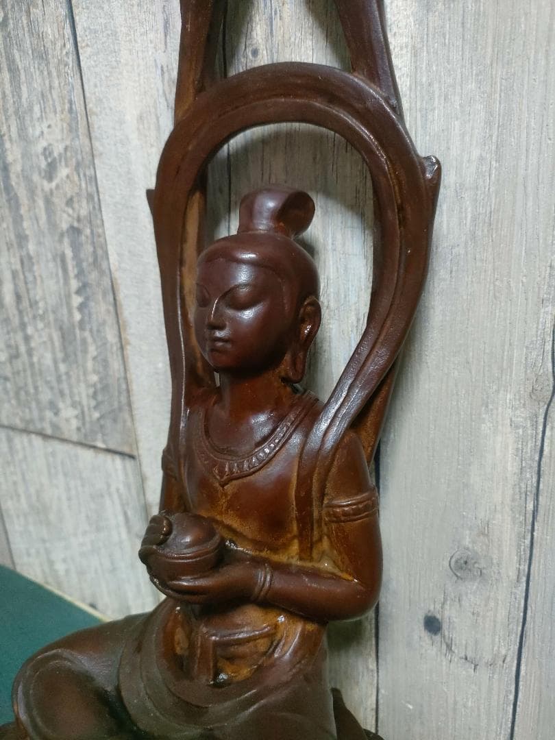 洞澤今朝夫 観音菩薩坐像 ブロンズ像 銅像 42cm 仏像
