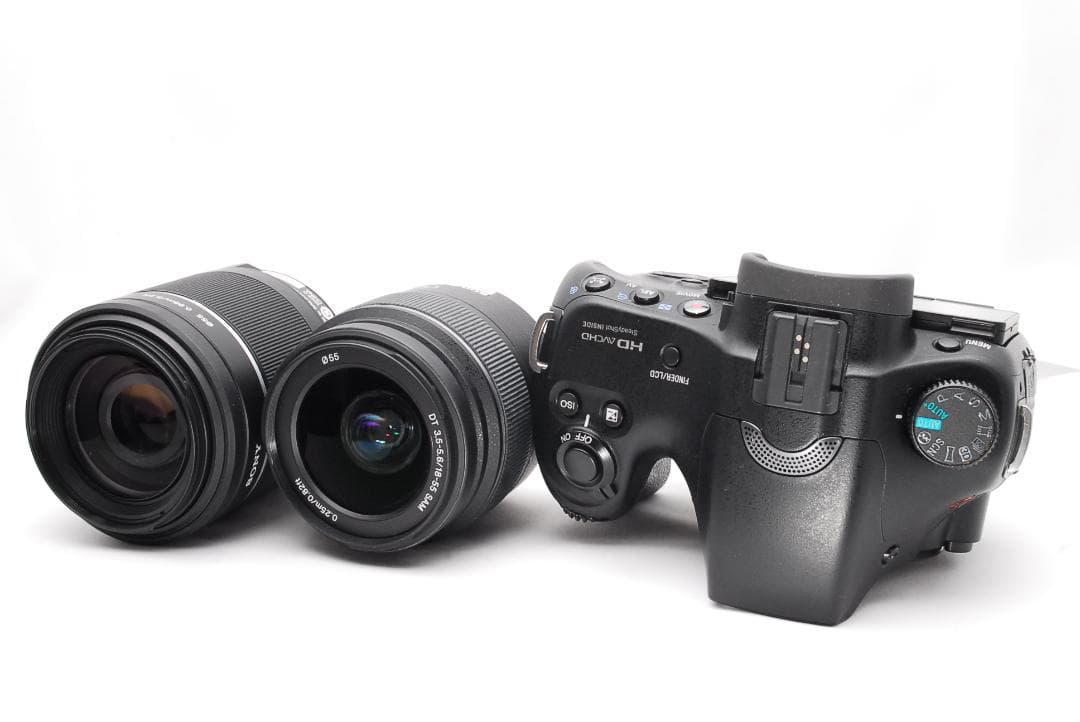 撮影枚数新品級♥ SONY ソニー α65 ♥スマホ転送♥ダブルレンズ