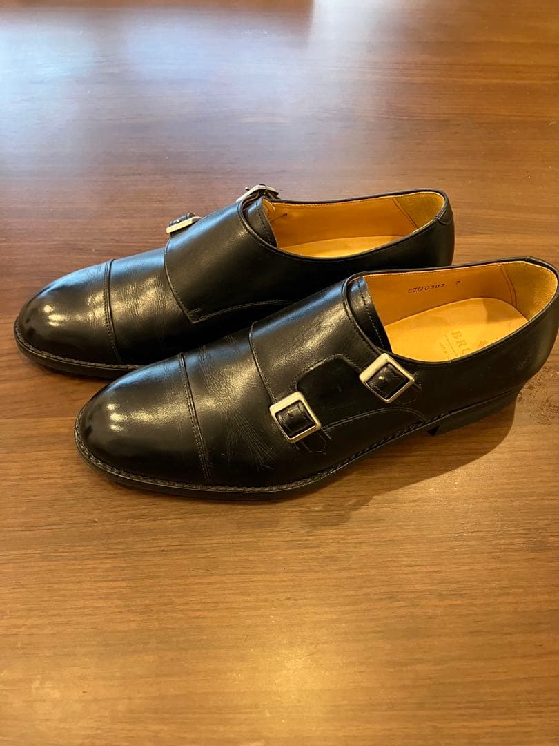 【美品】箱なし BRUNO ブルーノ ダブルモンクシューズ ブラック size7