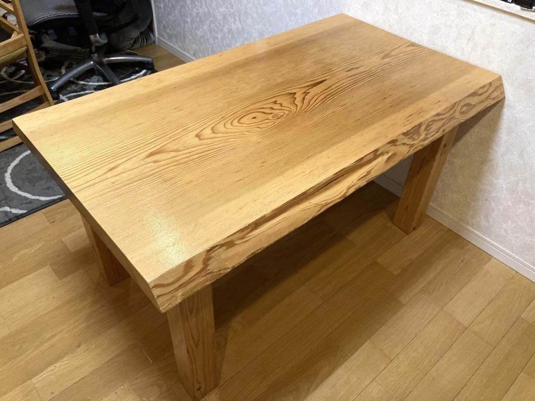 希少 ビンテージ 一枚板 ダイニングテーブル 木製 天然木 135cm 現状