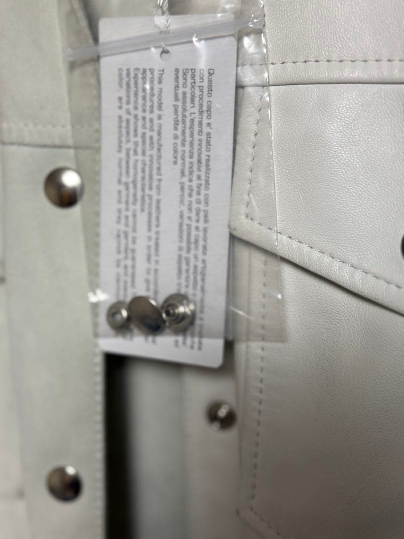 メゾンマルジェラ MM6 ホワイト 2トーン　レザージャケット