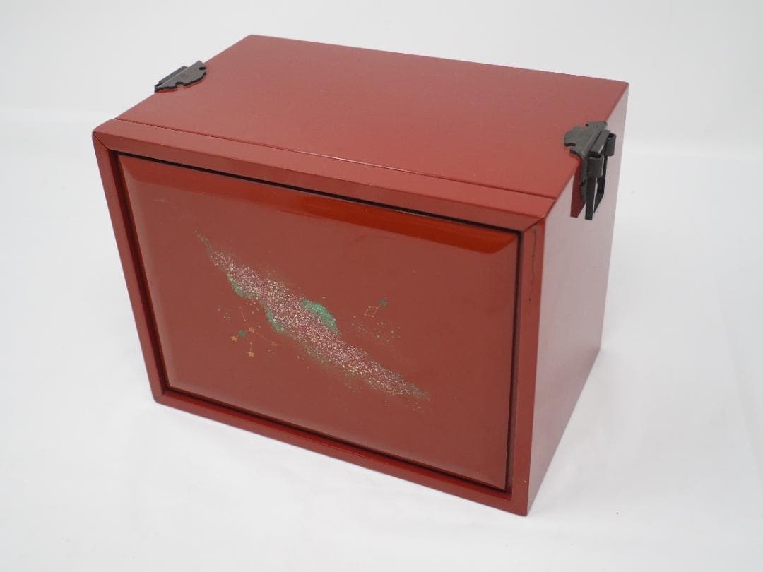 星空デザイン　ジュエリーボックス　銀河　天の川　３段引き出し　輪島塗　漆器　蒔絵