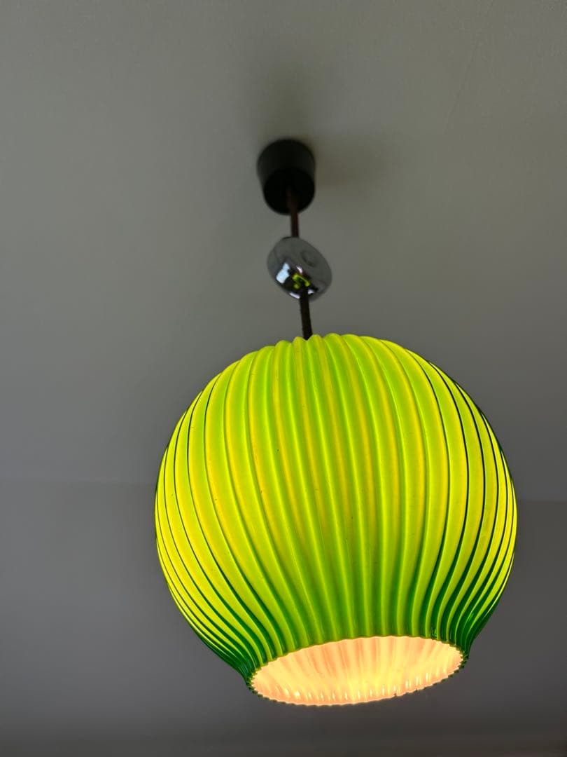 ペンダントライト　アンティーク　グリーンガラス 天井照明