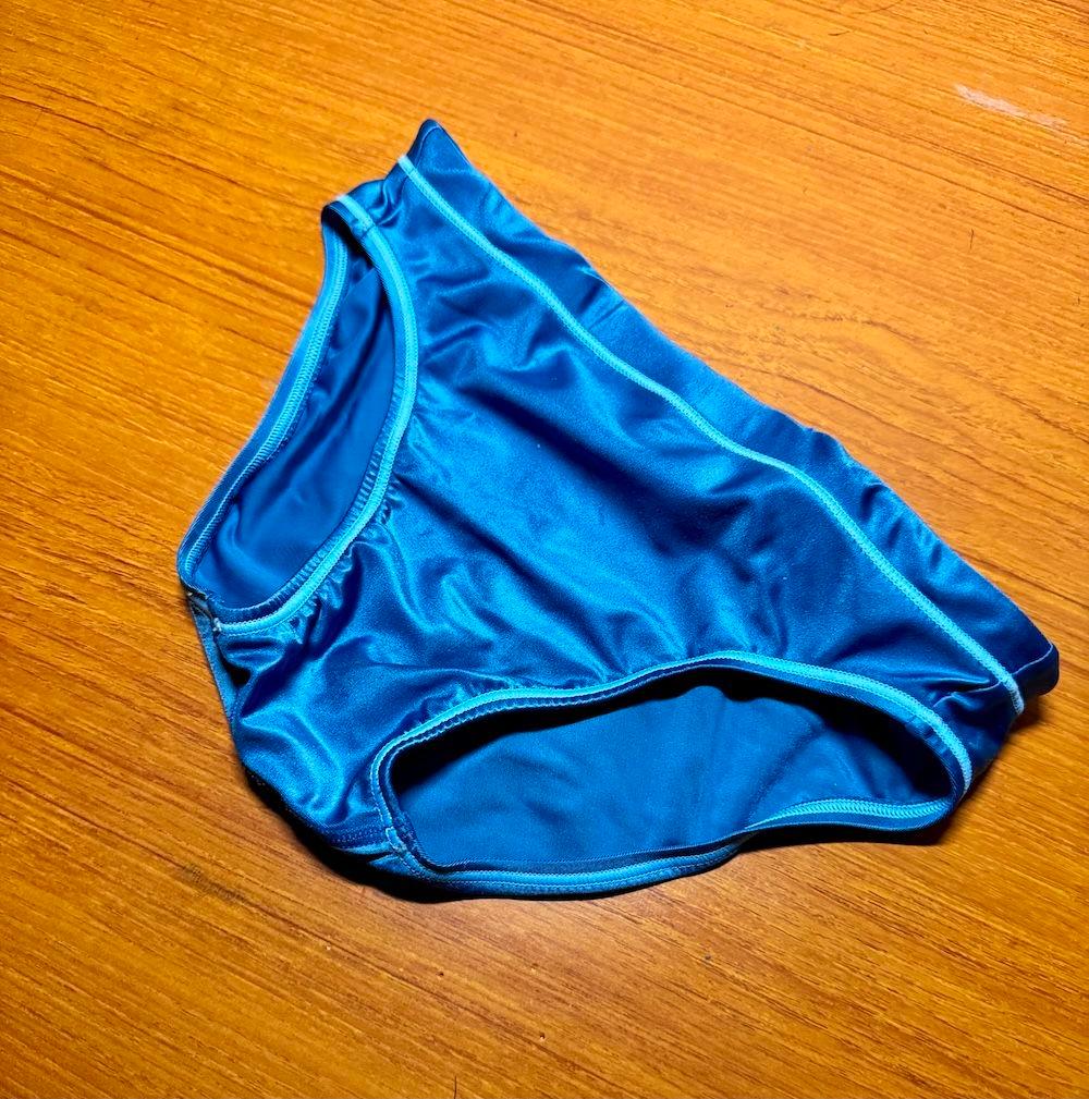 【美品】asics 初期スプラッシャー 超光沢 スカイブルー 競パン ハイドロ