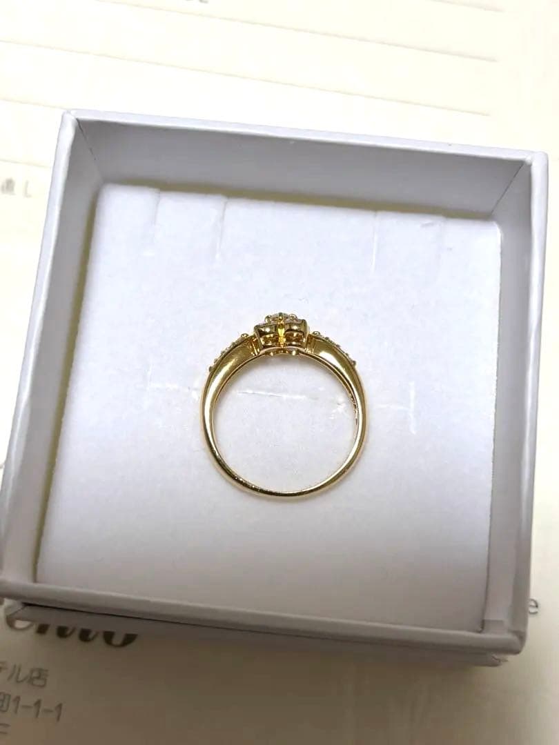 保証書付きPonte vecchio K18YGダイヤモンドリング0.40ct