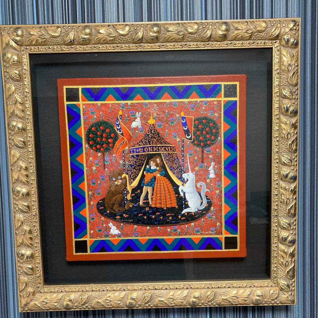 小澤摩純「ラバーズ」アクリル絵の具ペインティング(直筆)