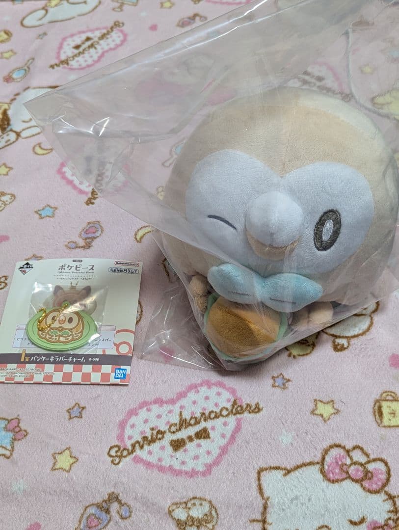 ポケピース　一番くじ　C賞モクロー　I賞パンケーキラバーチャーム　モクロー