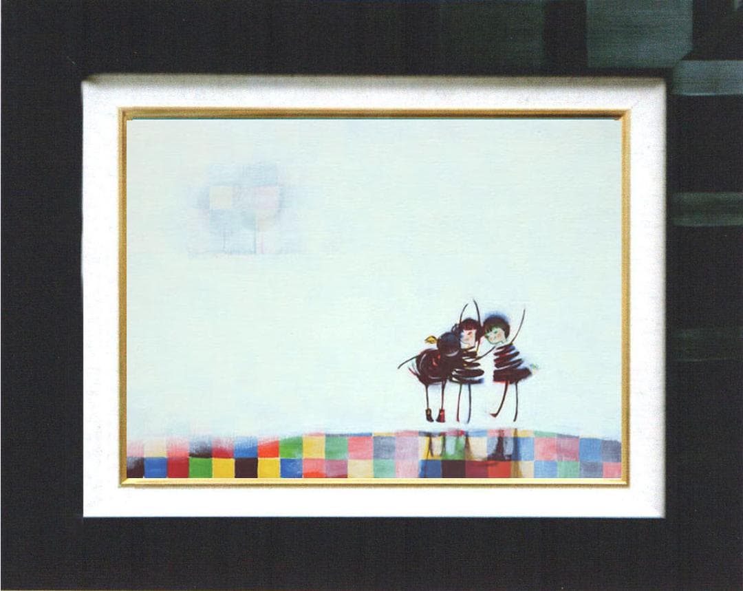 油絵 菅家令子 絵 絵画 インテリア F4-081914 可愛い女の子 影遊び