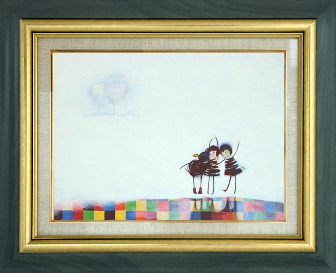 油絵 菅家令子 絵 絵画 インテリア F4-081914 可愛い女の子 影遊び