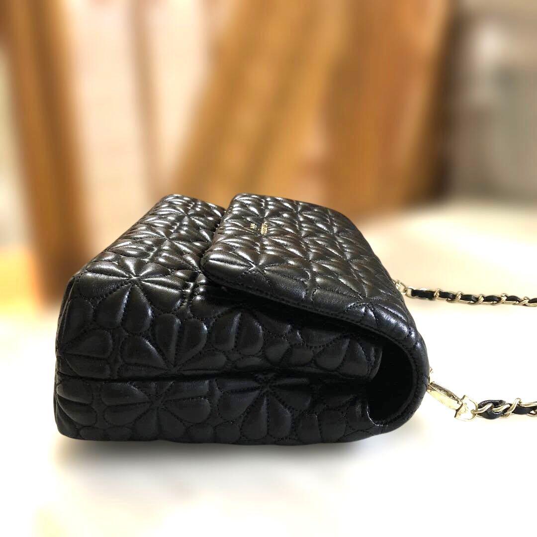 ［美品・希少］ケイトスペードニューヨーク　キルティングチェーンショルダーバッグ黒