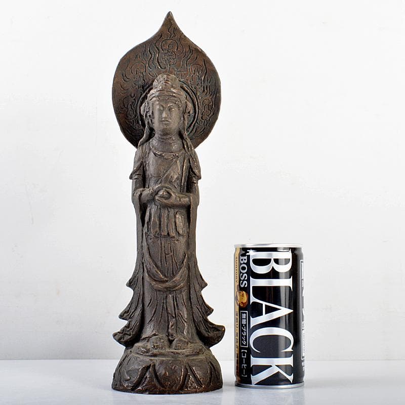 仏教美術　澤田政廣　古銅　観音菩薩像　仏像　置物　高さ約28cm　M　R5543