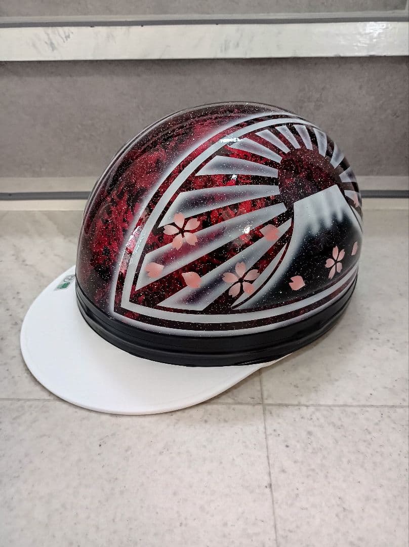 カスタムコルク半　Candyレッドラップ✘白富士日章　七色ラメ