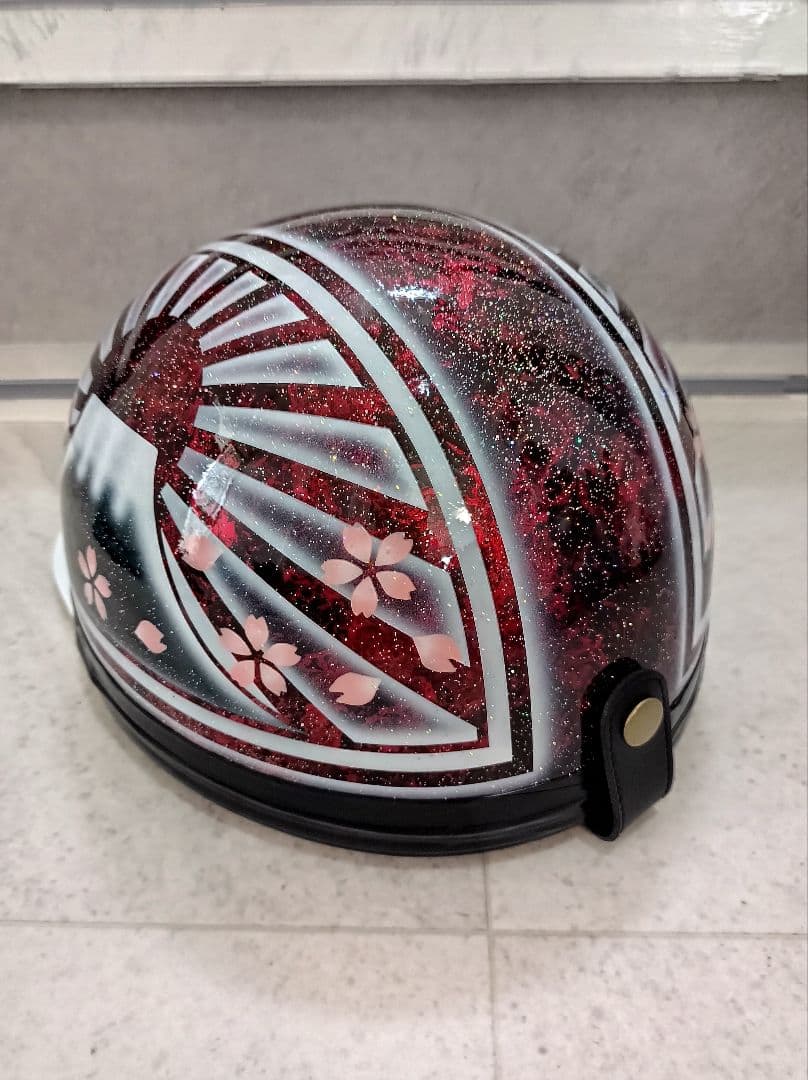 カスタムコルク半　Candyレッドラップ✘白富士日章　七色ラメ