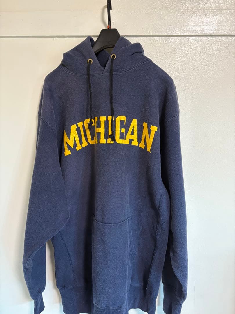champion リバースウィーブ　Michigan 紺　アメカジ　ストリート