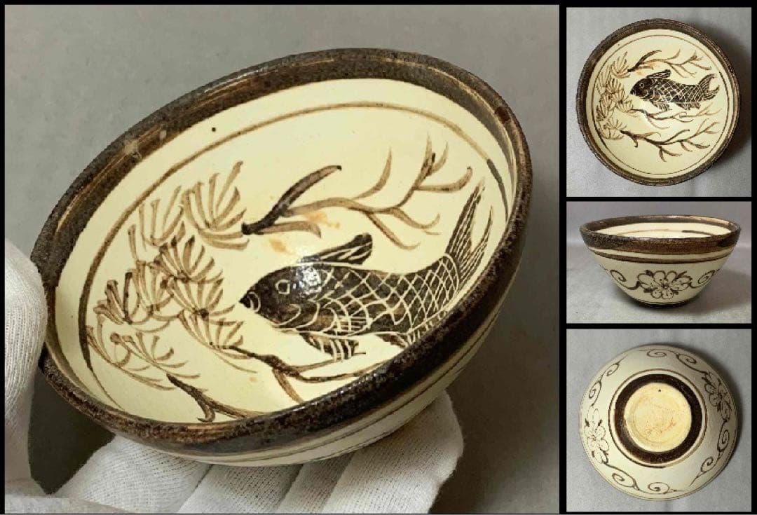 中国 魚絵碗　f2250922