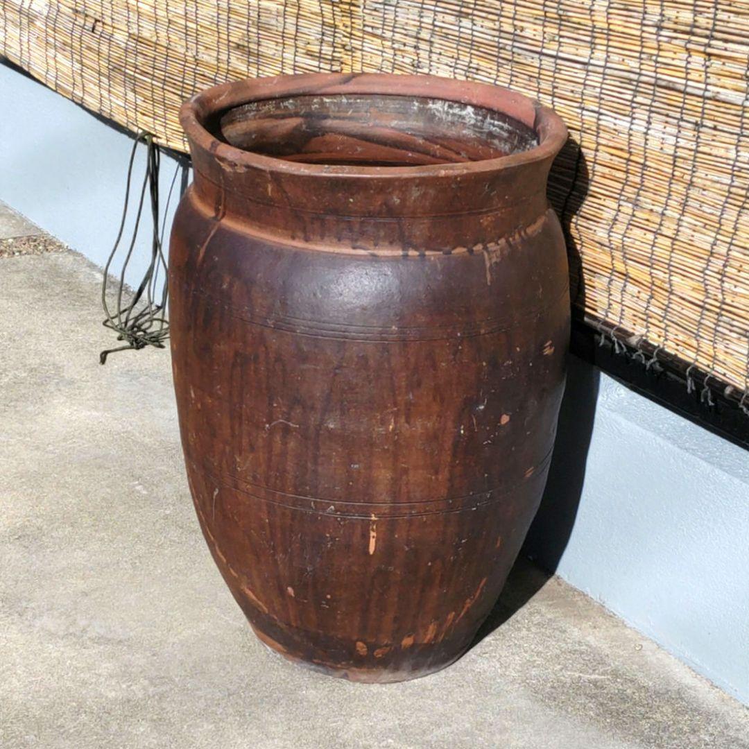 【手渡し限定】骨董品　信楽焼　壷　花入れ　睡蓮鉢　店舗用品　ディスプレイ