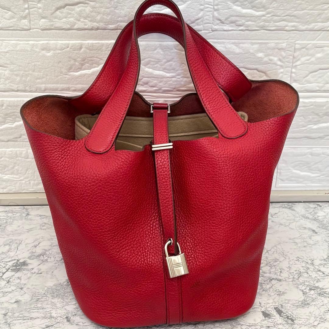 美品 HERMES エルメス ピコタン ロック MM シルバー X刻印