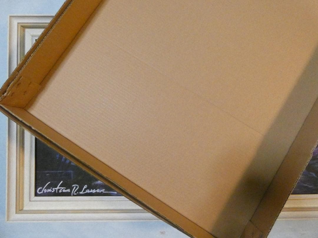 taku　アメリカ 大型油絵 クリスチャン・ラッセン【風景】額付き 手描き